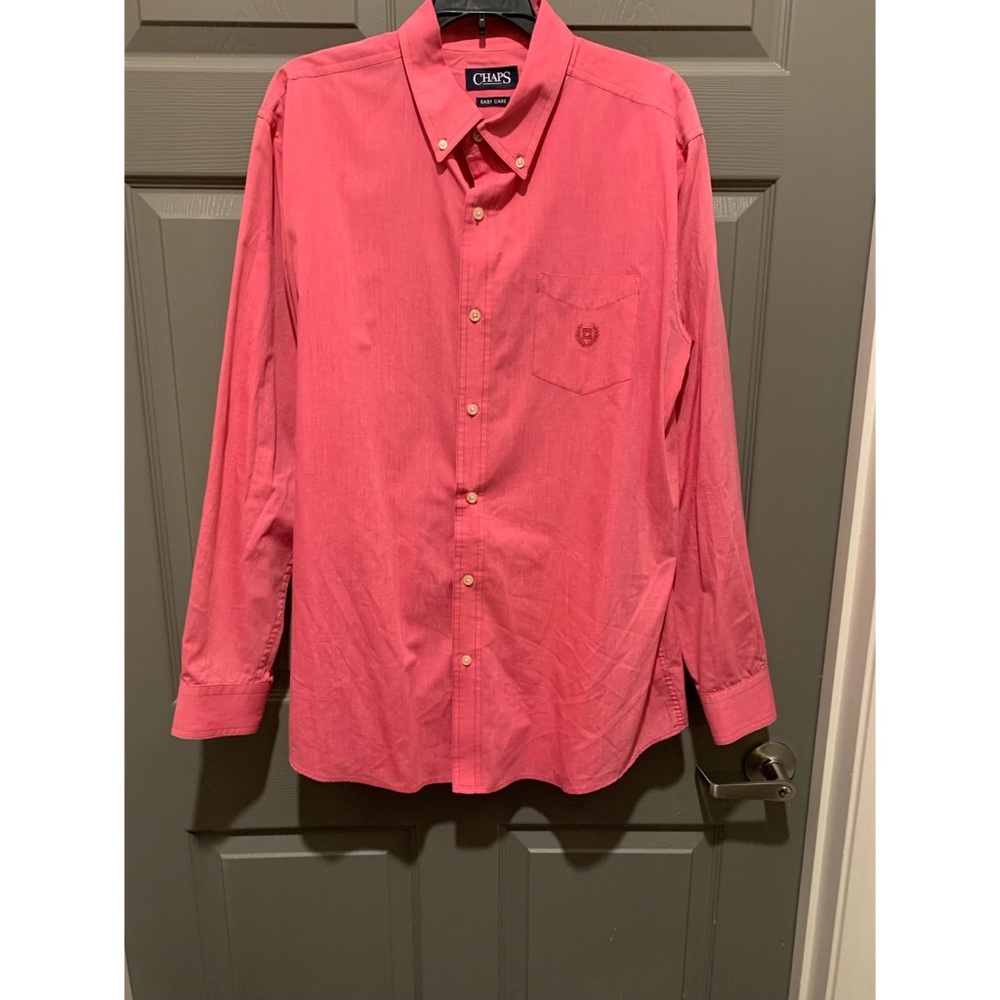 Chaps Air Long Sleeve Woven Solid Button Down Shi… - image 3